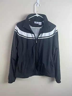 Vtg Vintage Sergio Tacchini Tracksuit Jacket And Pants Black White Men's Size L • $79.99