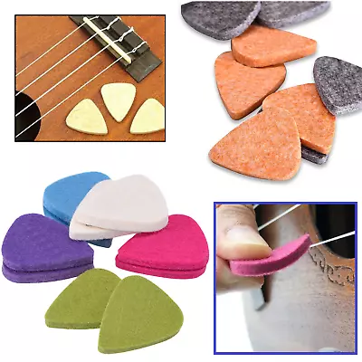 10pcs Ukulele Soft Felt Plectrum Folk Electric Guitar Pick Musical Instrument • £3.85