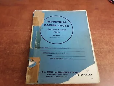 Yale L51LT-40 Industrial Lift Truck Service & Parts Manual • $72