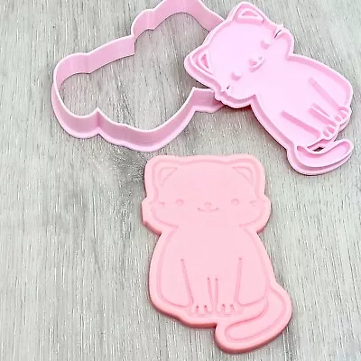 Cat Cookie Cutter & Fondant Stamp (style 2) • $11.95