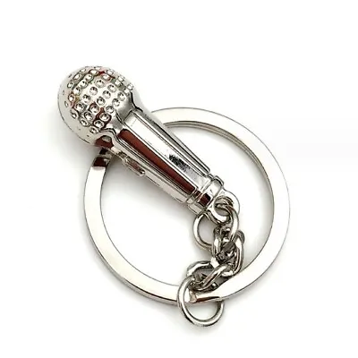 Cute Mini Metal Car Microphone Key Ring Chain 3D Keyfob Keychain Keyring Gift • $4.41
