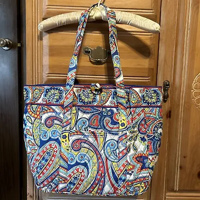 Brand New Vera Bradley Large Laptop Tote Travel Bag In Marina Paisley • $60