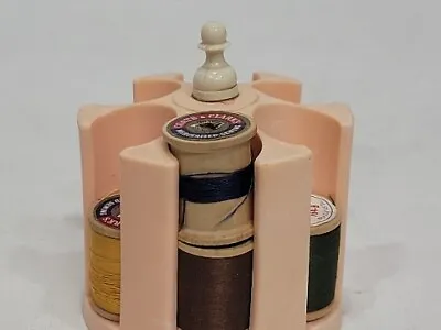 Vintage Pink Plastic Thread Bobbin Caddy Holder Organizer By Victory Of Chicago • $8.99