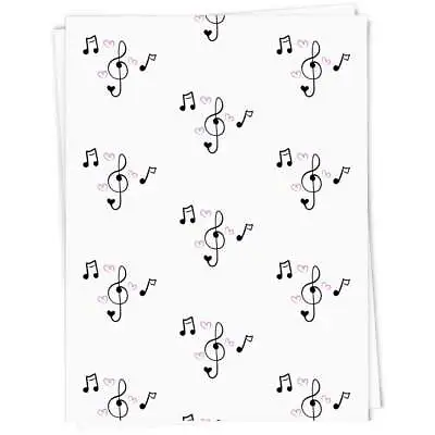 'Music Notes & Hearts' Gift Wrap / Wrapping Paper / Gift Tags (GI027340) • £3.99