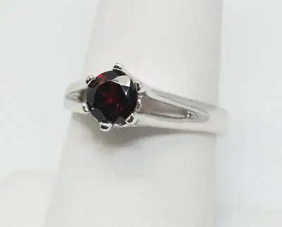 Vintage Art Deco Garnet Sterling Silver Ring - Size 7.25 • $60