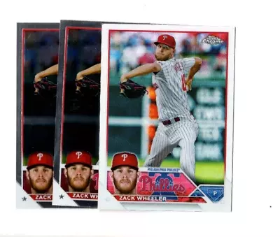 3 Count Lot 2023 Topps Chrome Zack Wheeler Cards #20 With Refractor PHILLIES • $2.99