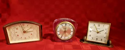 Lot Of 3 Vintage Small Table Clocks (AS IS-Parts) • $10