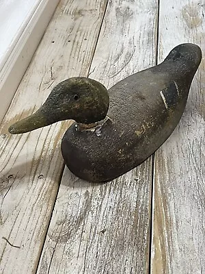 VINTAGE/ANTIQUE Animal Trap Co VICTOR Mallard Duck Decoy Wood Glass Eyes 40s-50s • $130