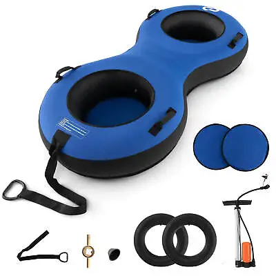 80  2-Person Heavy-Duty Inflatable Snow Tube For Sledding W/Pump Tow Strap Blue • $75.95