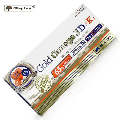 GOLD OMEGA 3 D3 + K2 30-120 Caps. Fish Oil DHA EPA Heart Health Bone Support • $36.02