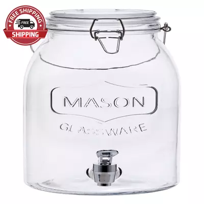 Clear Glass Mason Sun Tea Beverage Dispenser Jar • $16.85