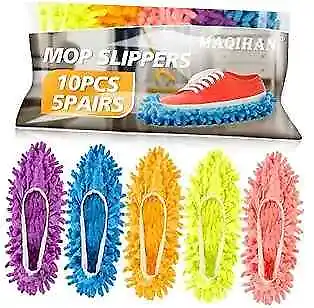  10 Mop Slippers For Floor Cleaning - Mop Socks Women Mopping 10PCS（5Pairs） • $16.82