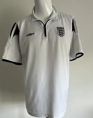 £28.99 • Buy England Umbro National Football Team White Football Polo Top Shirt Size L Large