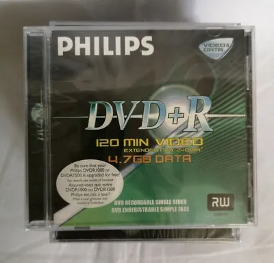 £3.49 • Buy 10x Philips DVD+R 120 Min Video Extended Play 240min 4.7GB Data RW DVDR/008 NEW 