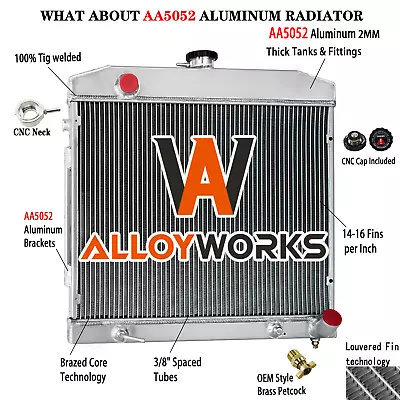 2 Row Radiator For 68-73 72 Mercedes Benz S-Class W108 W109 280SE 280SEL 300 SEL • $184.95