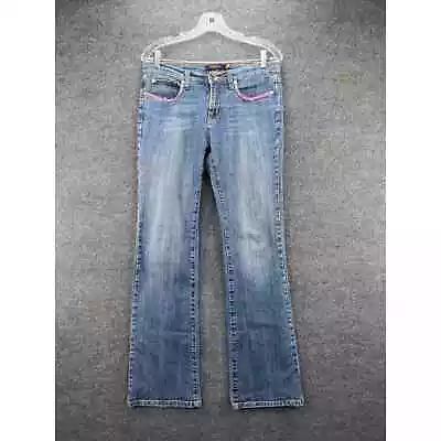 Womens Vertigo Paris Jeans Size 6 Blue Denim 16W 30.5 Inseam Decorated Pockets • $12