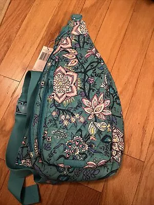 Vera Bradley Essential Sling Backpack PEACOCK GARDEN MSRP $79 ~ NWT • $40