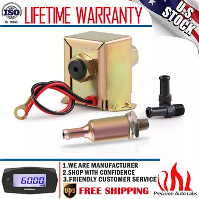 $17.95 • Buy Universal Electric Fuel Pump 12V Low Pressure 2-4 PSI Petrol Diesel Facet Style
