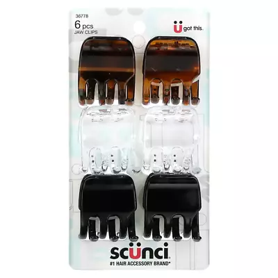 Scunci - Jaw Clips - Assorted - 6 Pieces  - New Stock • £6.65