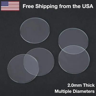 Watch Crystal Flat Round Mineral Glass 2.0mm Thick • $7.94