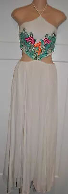 MARA HOFFMAN Leaf Embroidered Cut Out Maxi Dress Size M • $56.99