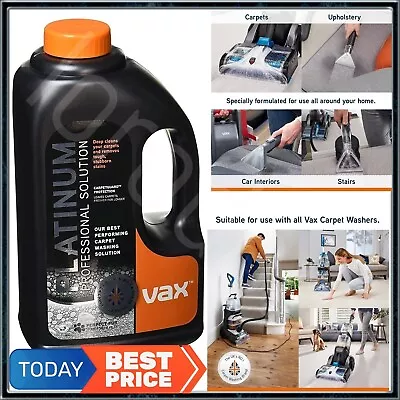 Vax Platinum Professional Carpet Cleaner Solution 1.5L Deep Clean Removes Stains • £23.49