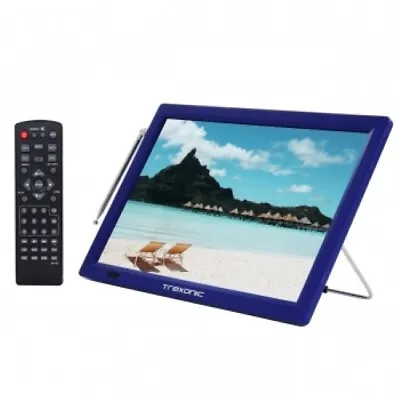 Trexonic 14  BLUE Portable Widescreen LED TV AC/DC 14D W Remote HDMI USB AV VGA • $132.94