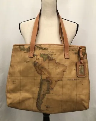$95 • Buy Alviero Martini 1A Classe Geo Map Tote Bag Purse Vintage Made In Italy