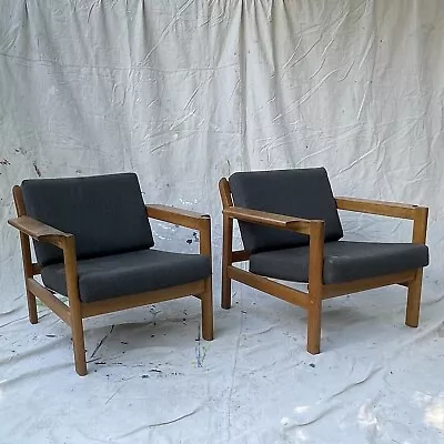 Børge Mogensen Wing Arm Chairs And Sofa. Danish Design Circa 1960s. Oak Timber. • $9000