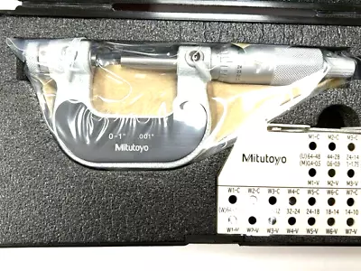 Mitutoyo 126-137 0-1  Screw Thread Micrometer No Anvils Incl. .001  New • $405