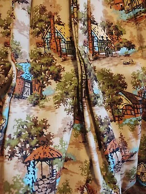 Vintage 1970s Neo Colonial 3x Kitchen Curtains Cottagecore Panels Shabby Chic • $24.99