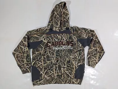 Cabela's Embroidered Camouflage Hoodie Adult Large Mossy Oak Camo Sweatshirt • $29.73