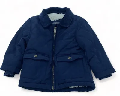 Primark Baby Age 9-12 Months Jacket Puffer Coat Navy Blue Boys Lined Winter Coat • £10
