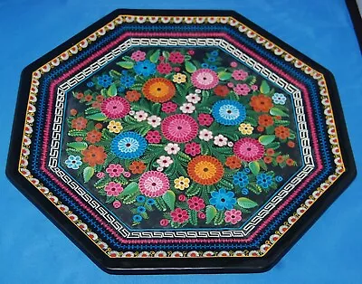 Medium Size Octagonal  Mexican Lacquerware Tray From Olinala Guerrero • $10.26