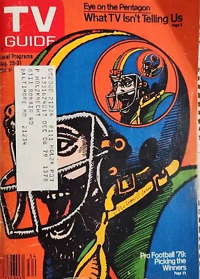 Tv Guide 8-79 Redskins Vs Browns Mike Patrick Pro Football  Dc Edition  • $8