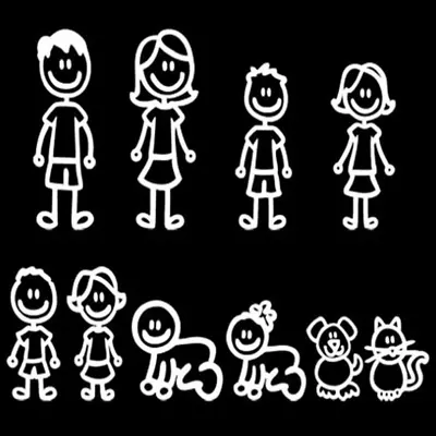 2sets Of My Family&Pet Dog Cat Sticker Stick For Car Window Bumper Vinyl Decal • $6.51