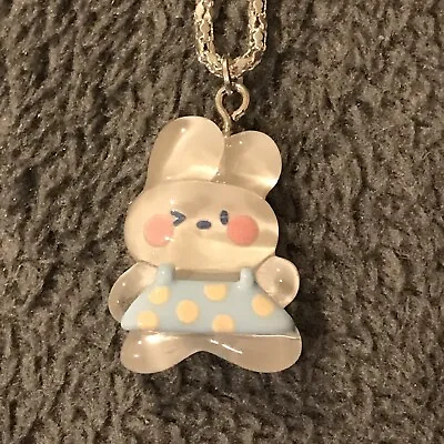 £1.99 • Buy 1 Silver Tone Childrens Cute Blue Easter Bunny Rabbit Necklace