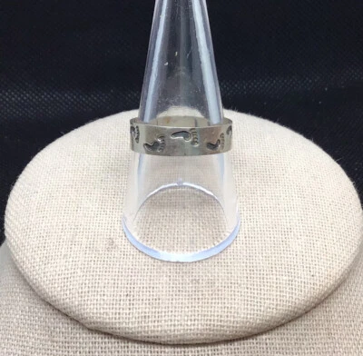 $18.99 • Buy Vintage Sterling Silver 925  Baby Feet' Band Sz 9.25 V959