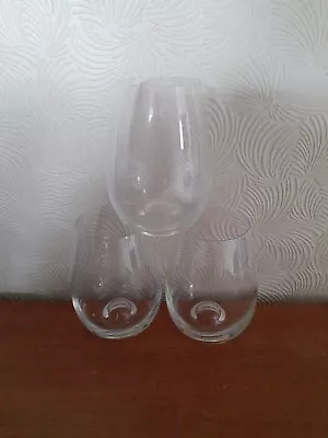 3 X Dartington Glass/Crystal Stemless Wine Glasses • £12