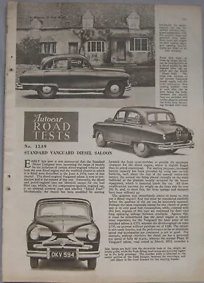 1954 Standard Vanguard Diesel Saloon Autocar Magazine Road Test • $6.94