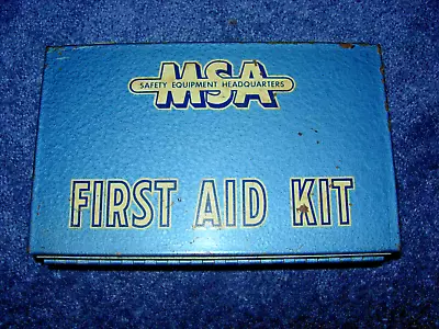 Vintage MSA First Aid Kit Metal Box Mine Safety Appliances Co. USA • $24.95