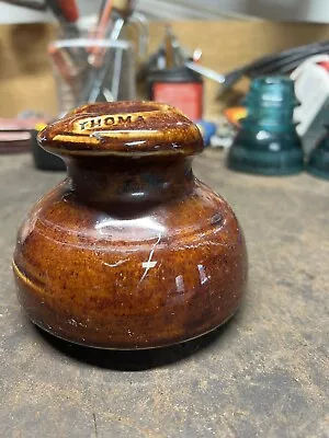 Vintage Thomas Carmel Brown Ceramic Porcelain Insulator • $12