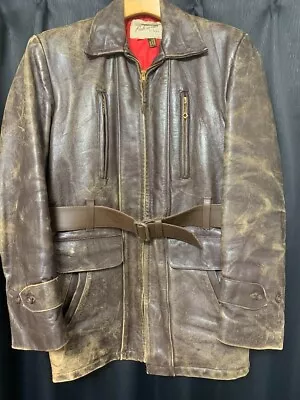 Sears HERCULES Horsehide Leather Car Coat Jacket Men Vintage 60's From Japan • $803.25