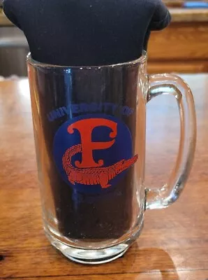 RARE Vintage University Of Florida Gators Clear Glass Beer Mug Dorm Fan Man Cave • $25