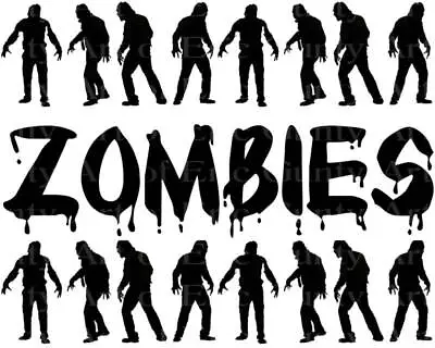 Halloween Zombies ~ Edible 2D Fondant Cake 3 Strip Side Topper ~ D22523 * • $15.98