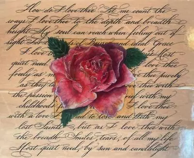 New RUBBER STAMPS HAPPEN How Do I Love Thee Rose Collage Script DISC VINTAGE • $5