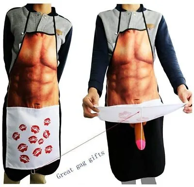 Sexy Muscle Man Prank Gag Dirty Pxx  Apron Novelty Cooking Bachelorette Party • $21.99