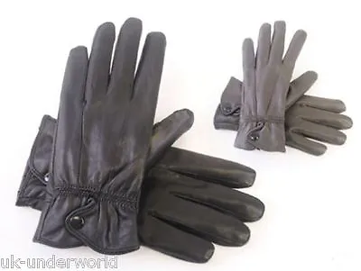Ladies 100% Real Leather Lined Driving Gloves Black Brown Adults S-M-L • £6.45