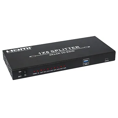 C09D HDMI 1x8 Splitter 8 Port 1 In 8 Out HDMI Switch Full HD 1080P 3D 4Kx2K EDID • $91.76