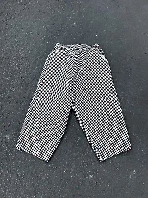 VTG 90s USA Made Checkered Baggy Elastic Waist Hippie Capri Pants Medium RARE • £95.02